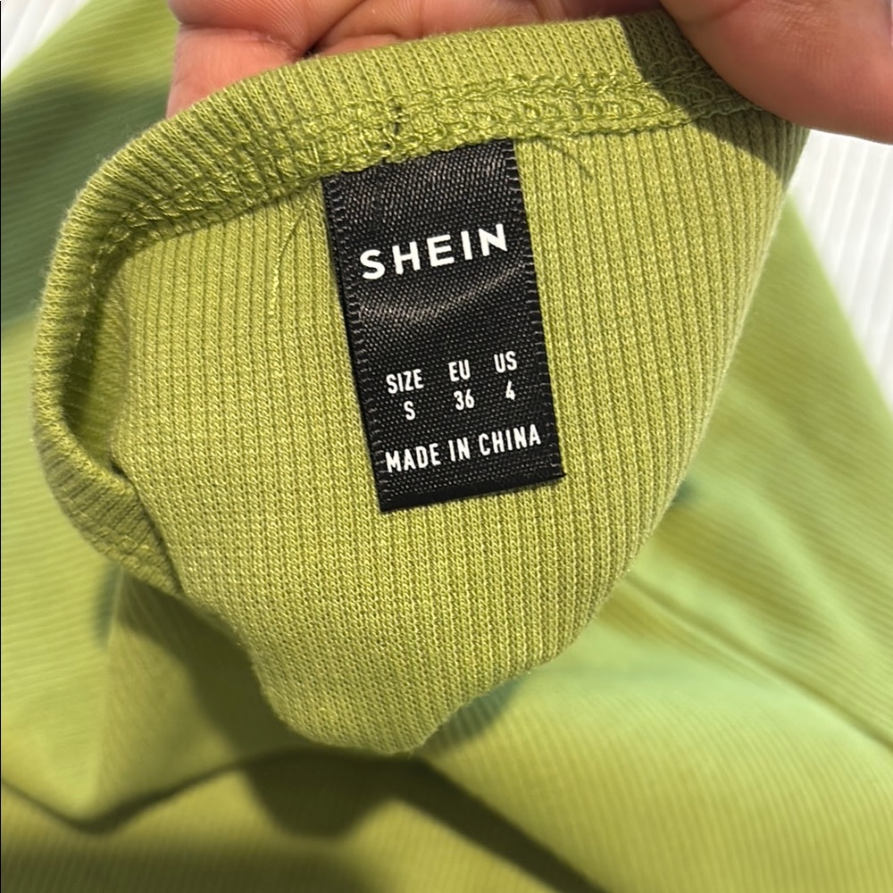 SHEIN Light Green Ribbed Top - Picture 2 of 2